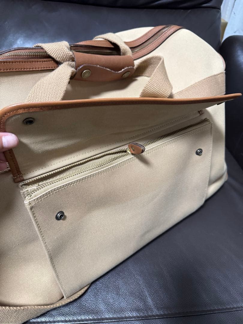 POLO RALPH LAUREN キャンバスボストンバッグ ベージュ