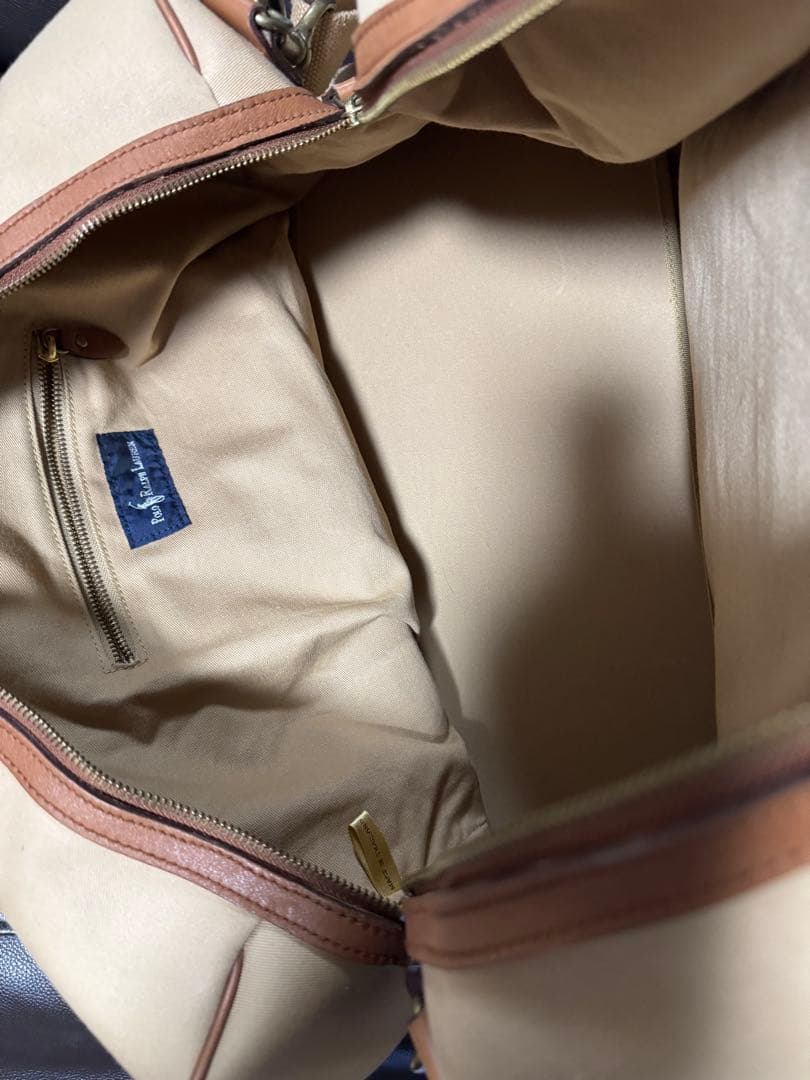 POLO RALPH LAUREN キャンバスボストンバッグ ベージュ