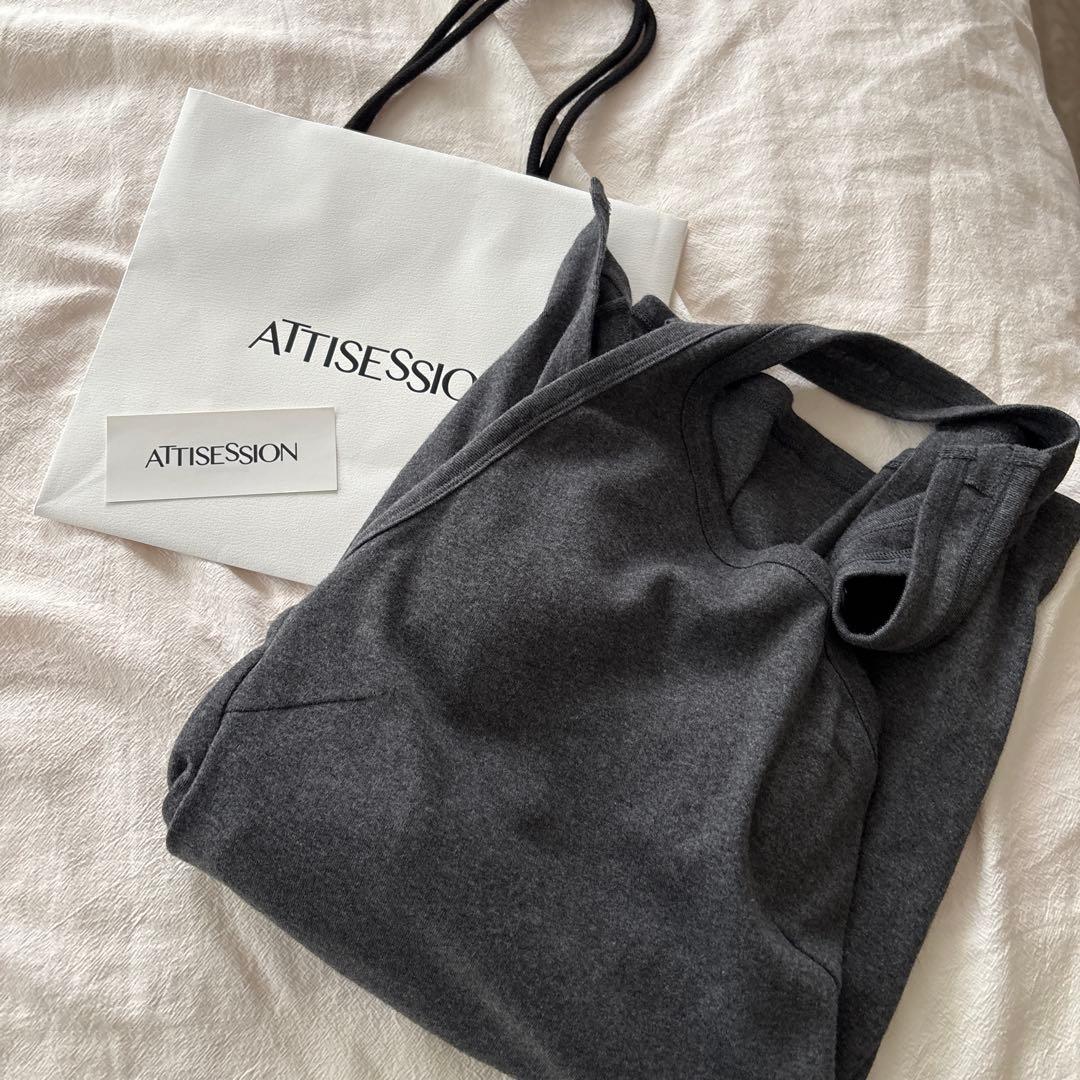 ATTISESSION バックタイ ホルターネックトップス