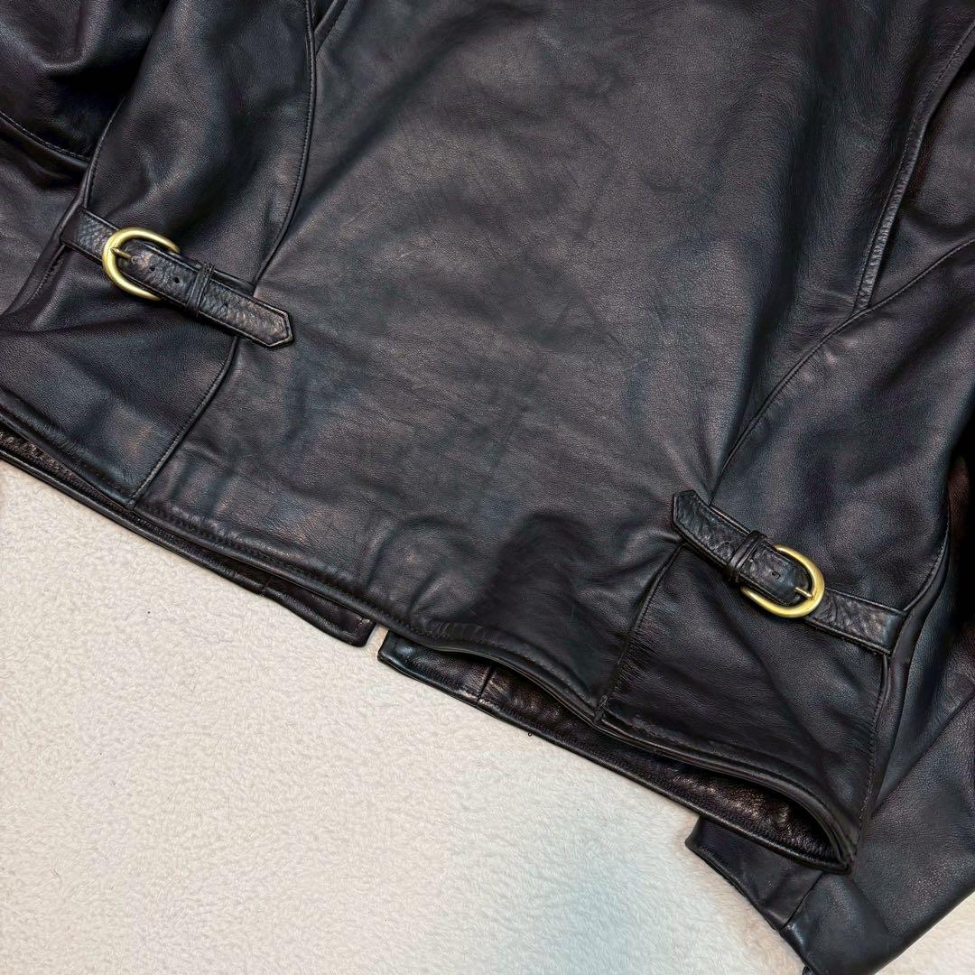 SIZE46 VANSON ENF ライダースジャケット ブラック 大きいサイズ