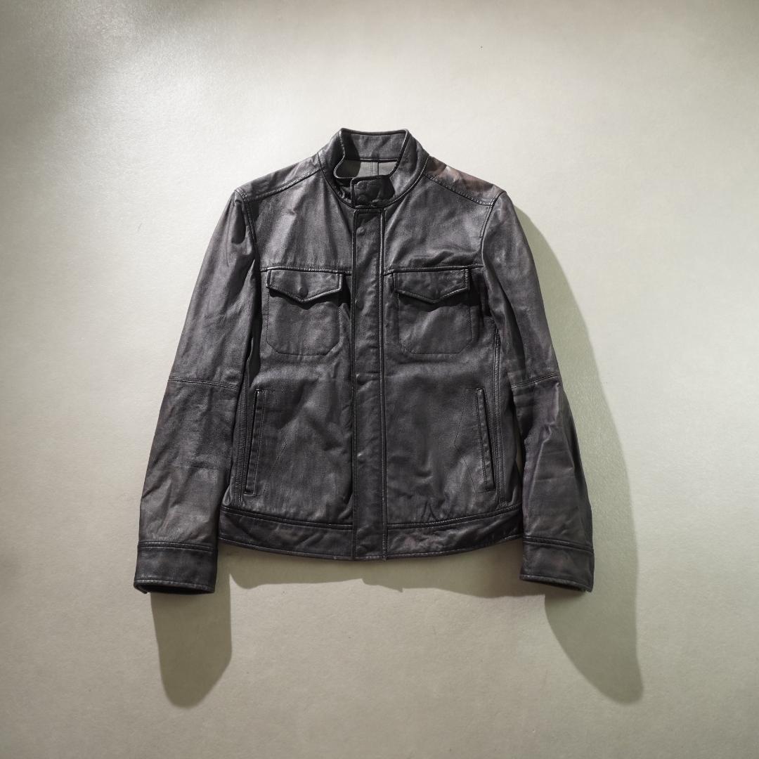 Platinum COMME CA レザージャケット 羊革 ブラウン/JW89