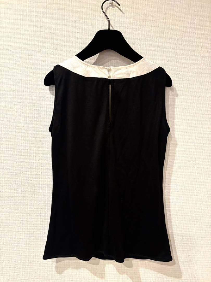 CHANEL 美品　ノースリーブ　トップス　パール　シルク100%