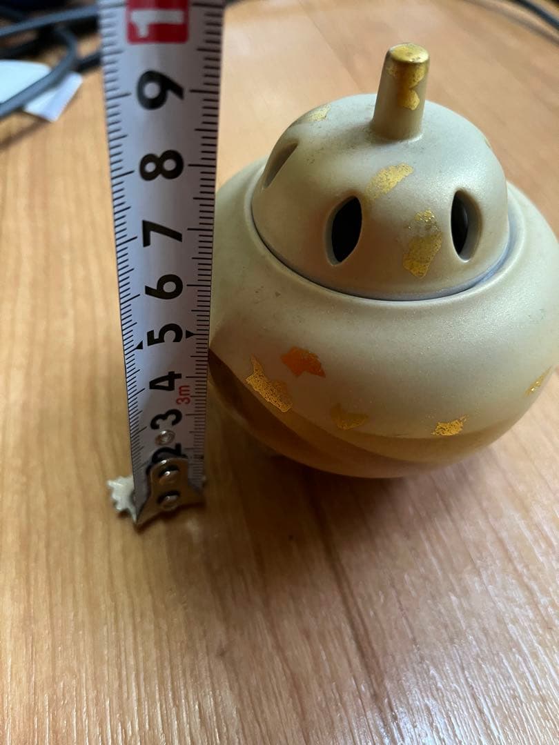 茶道具　煎茶道具　香炉　花九谷　金彩