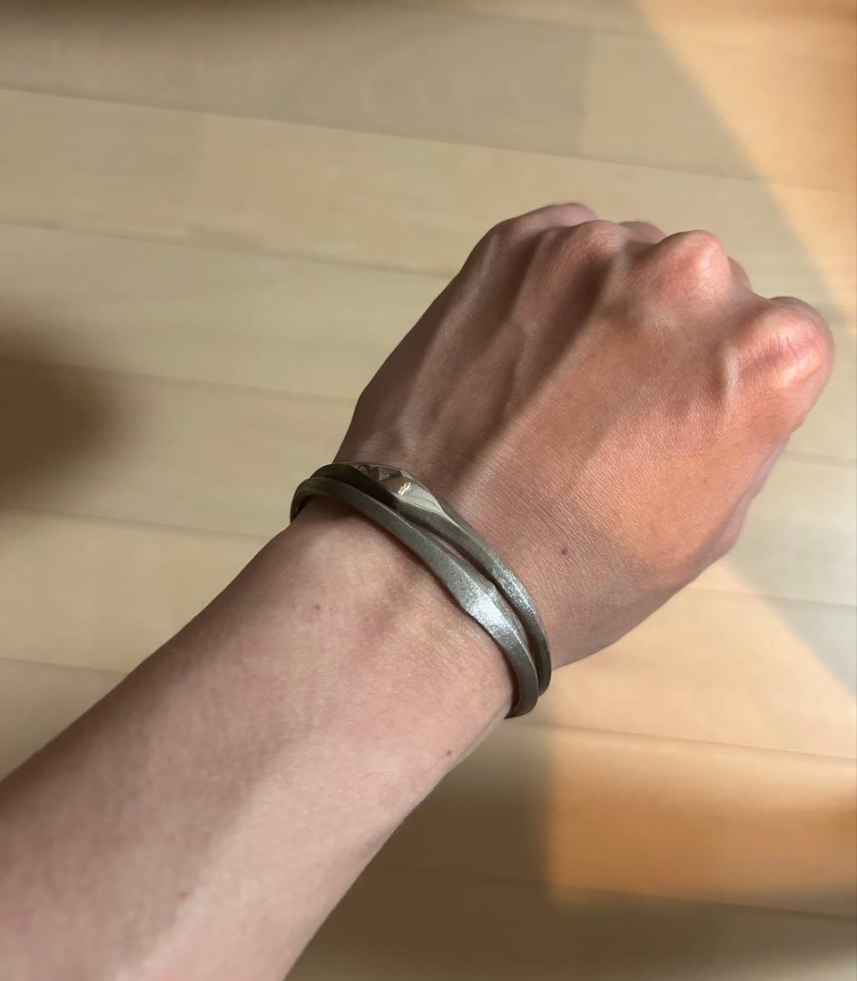 gajumaru art craft シルバーバングル 専用ケース付き