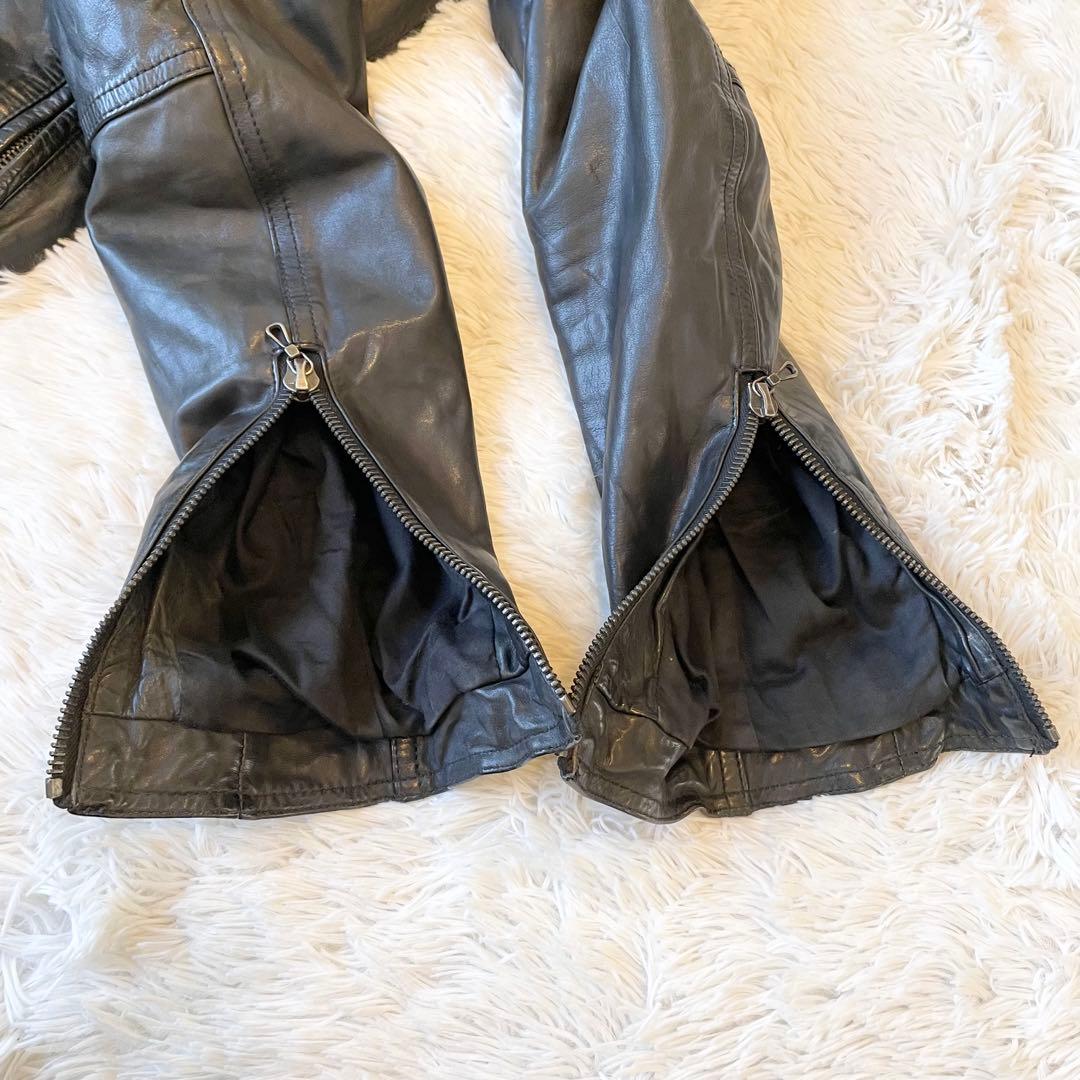 シェラック レザージャケット シングルライダース カウレザー ブラック 本革 L