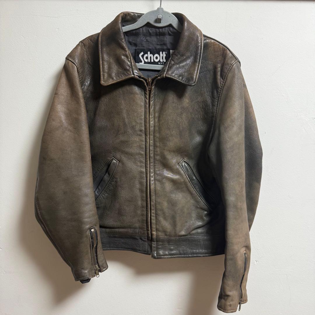 Schott ショットジャケット レザー ジップアップ Mサイズ