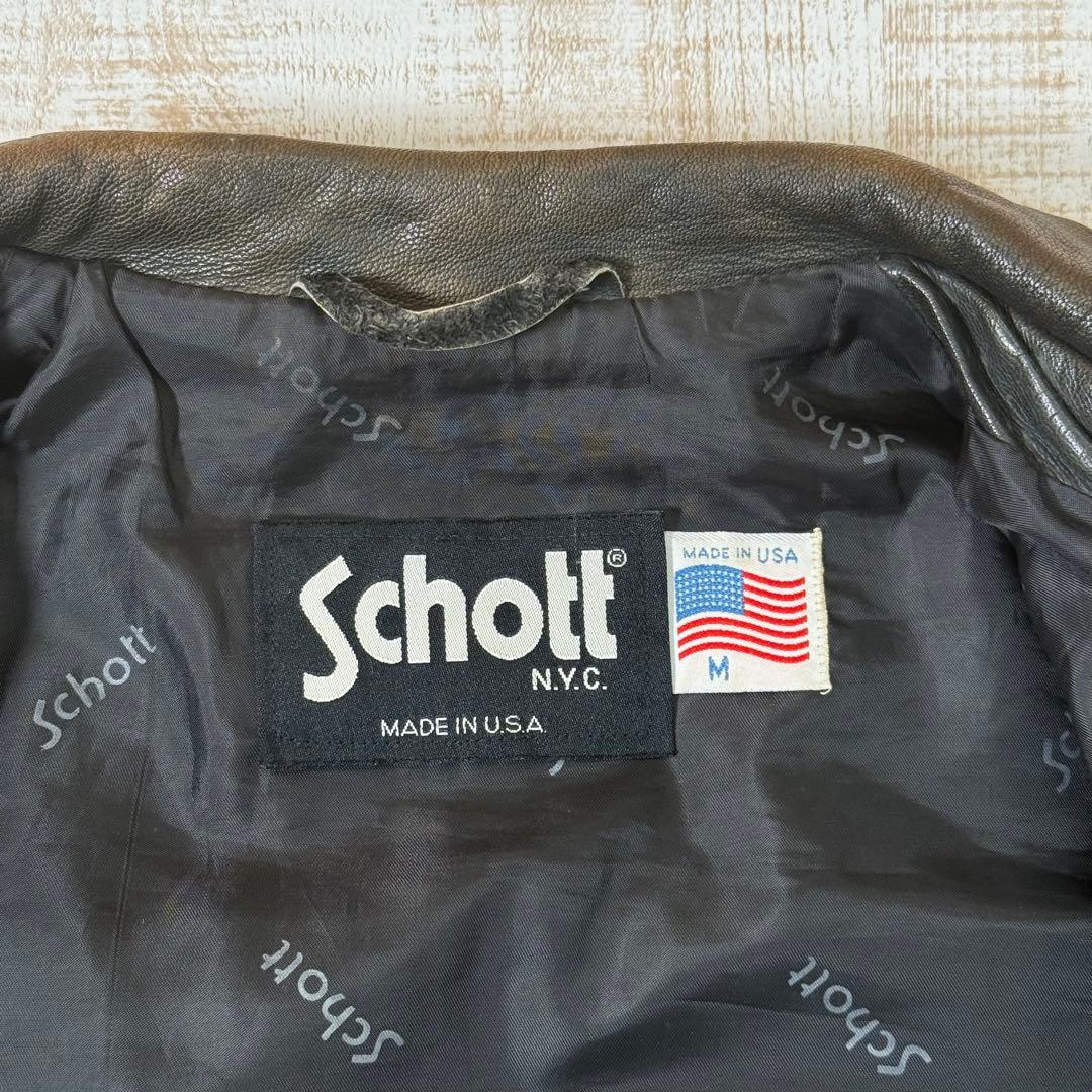 Schott ショットジャケット レザー ジップアップ Mサイズ