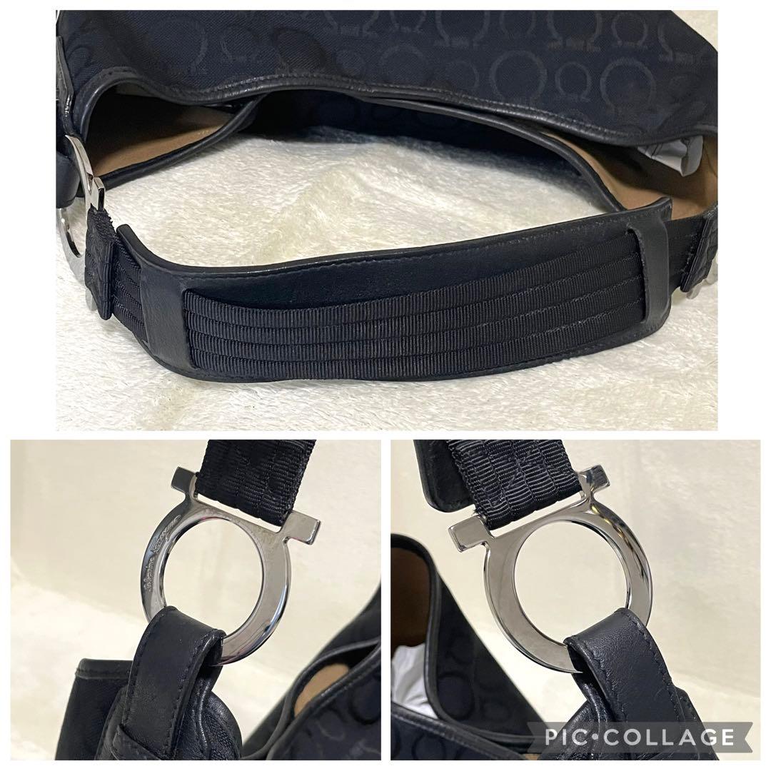 【ユチャ様】フェラガモ ワンショルダー ガンチーニ 総柄 キャンバス×レザー