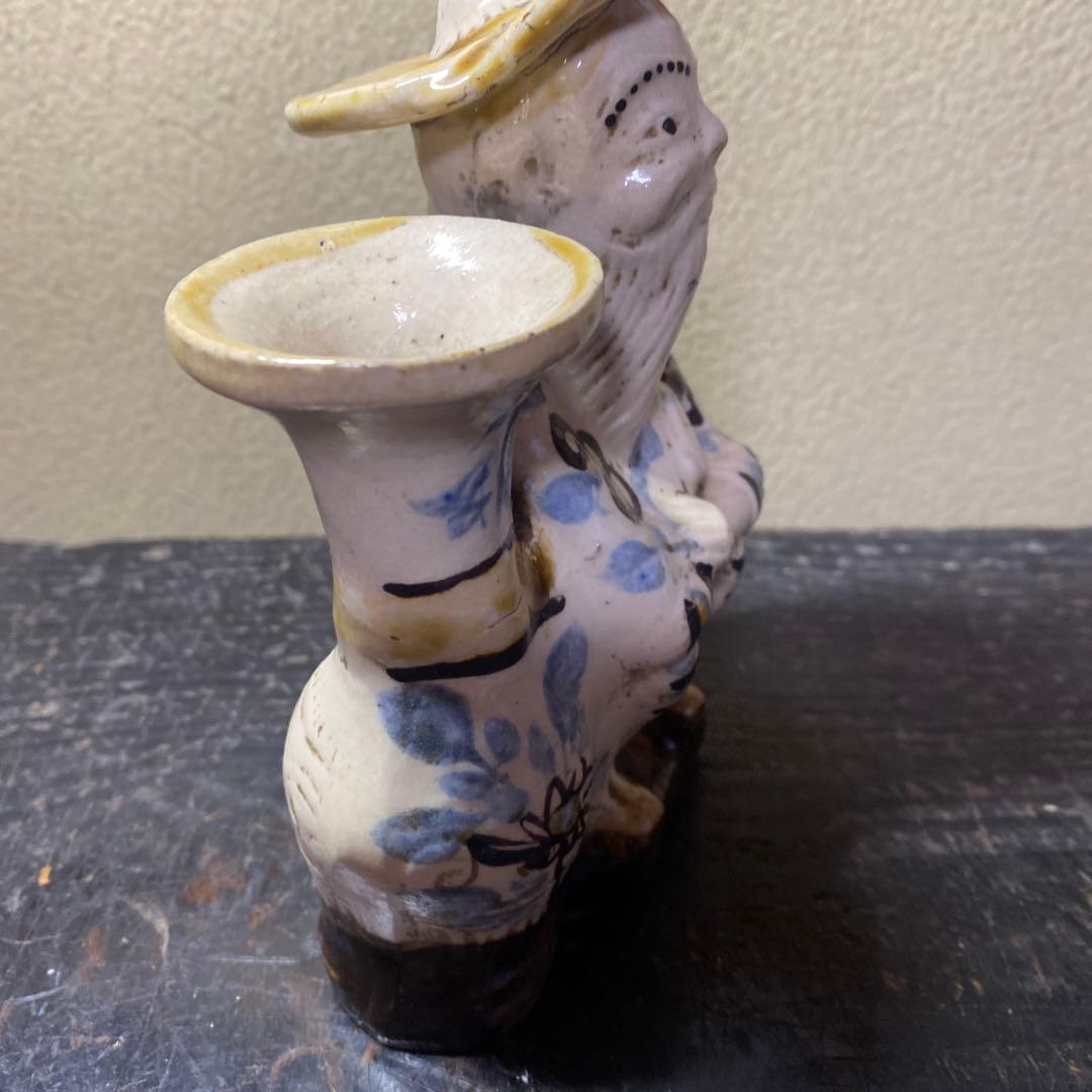 中国古玩変形人物花生14cm9cm6cm