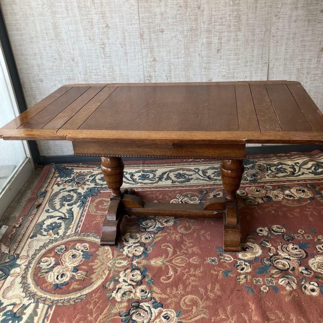 オランダアンティーク 無垢材 エクステンションテーブル 伸縮式ダイニングテーブル