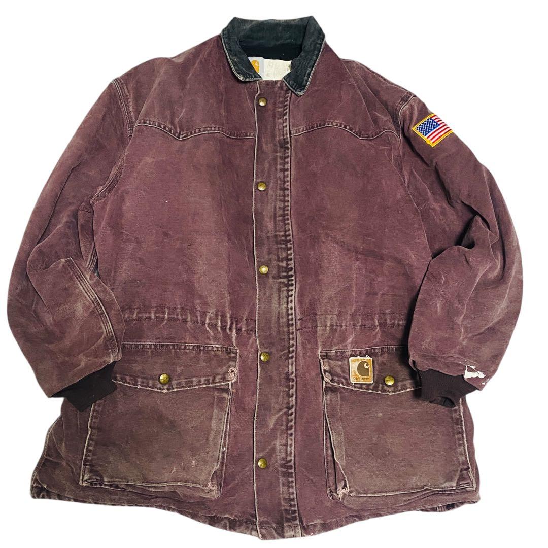 カーハート　carhartt ダックワーク　ジャケット　襟コーデュロイ