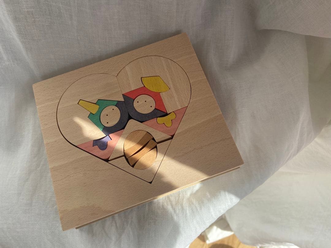 小黒三郎　雛人形　組み木のひな人形　ハートびな