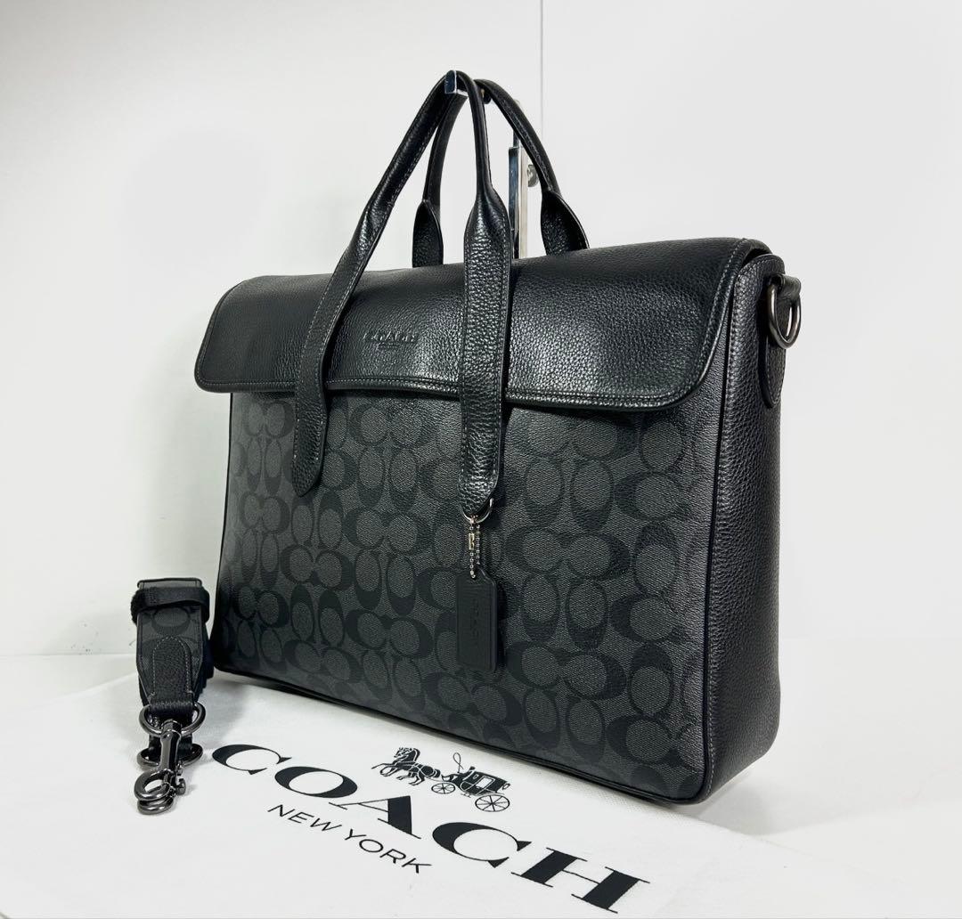 ✅【良品】定価12.1万　メンテ済み　コーチ　ビジネスバッグ　COACH レザー