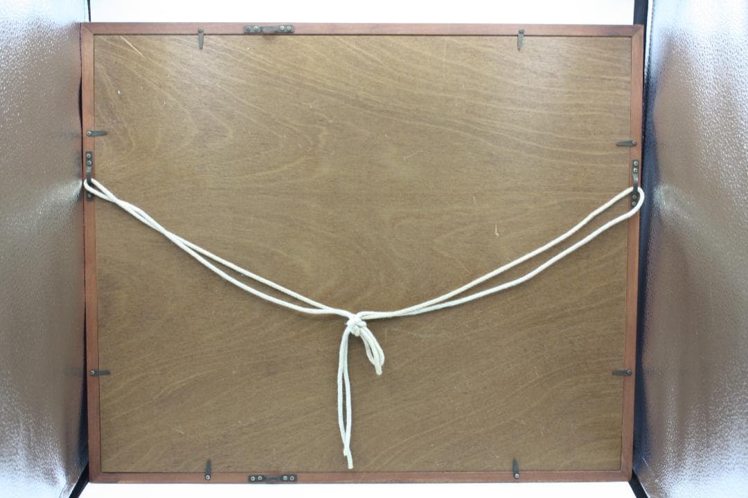 額縁付き日本田舎風景画   油絵