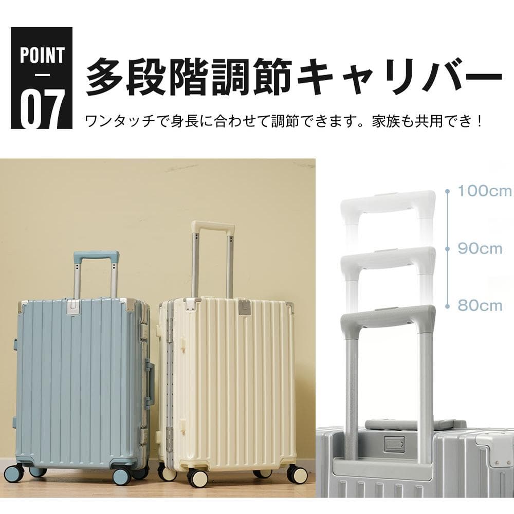 スーツケース Mサイズ キャリーケース フレーム型 USBポート付 軽量 静音