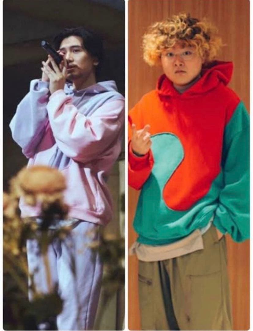 ERL パーカー レッド グリーン RED GREEN