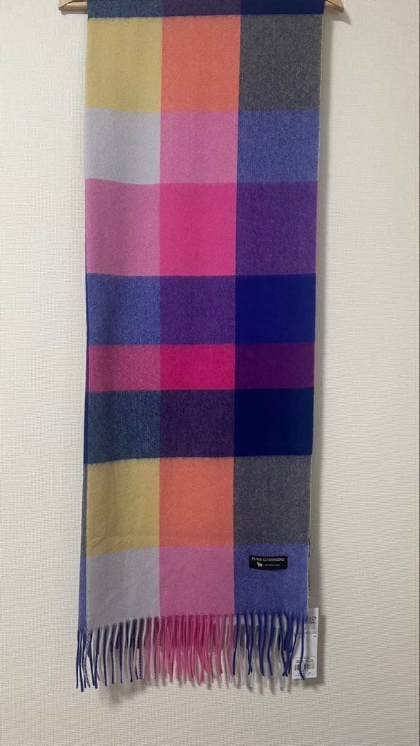 23区大判カシミヤ チェック ストール