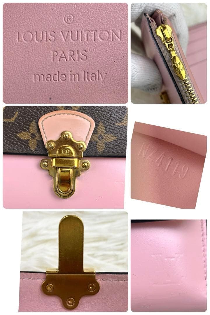 ルイヴィトン モノグラム ポルトフォイユ チェリーウッド ローズバレリーヌ 財布