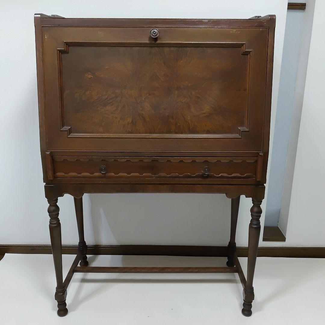 希少 神戸洋家具 メープル不二屋 ライティングビューロー マホガニー デスク