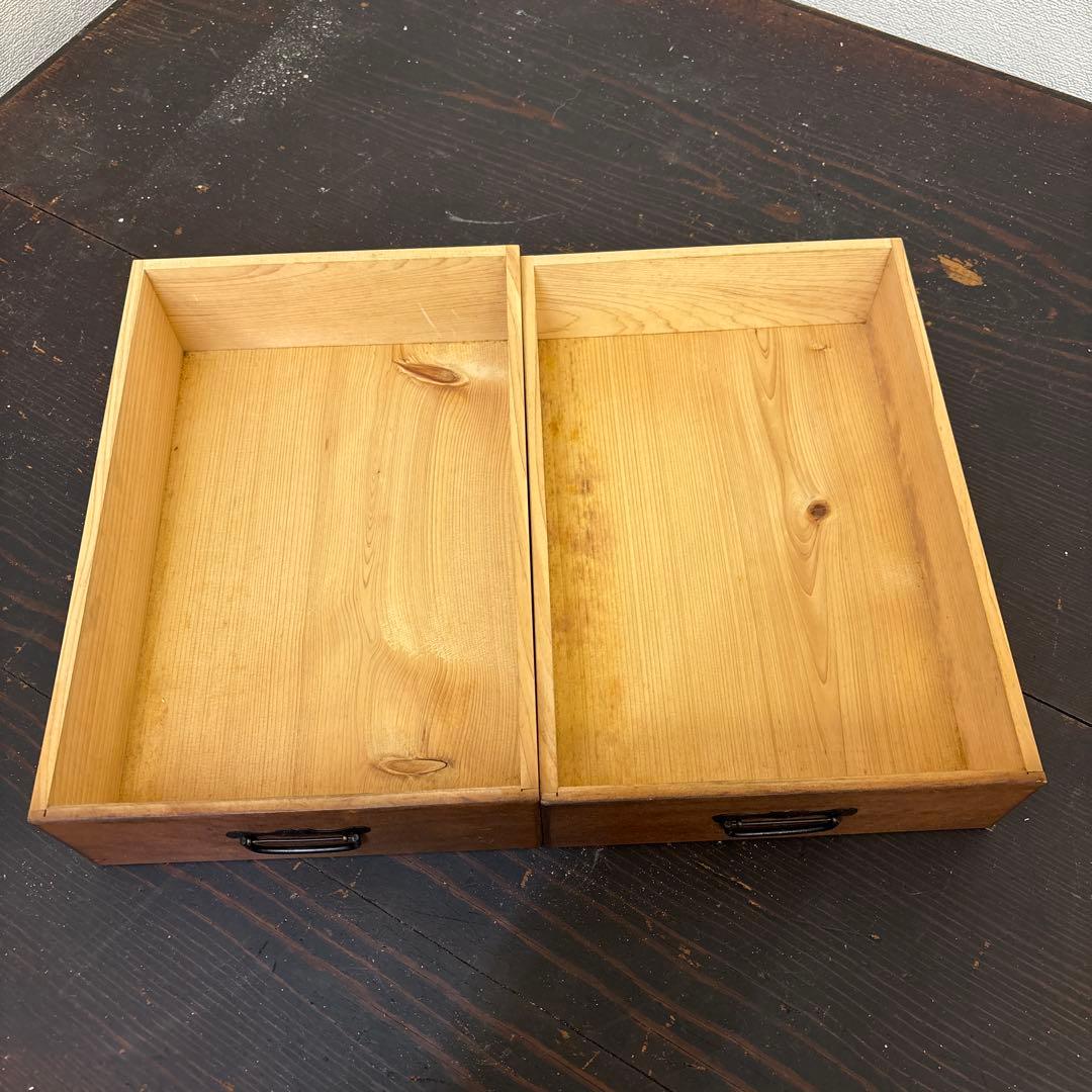 古道具 木製 小引き出し 5段 金具付き 昭和レトロ 収納棚 アンティーク