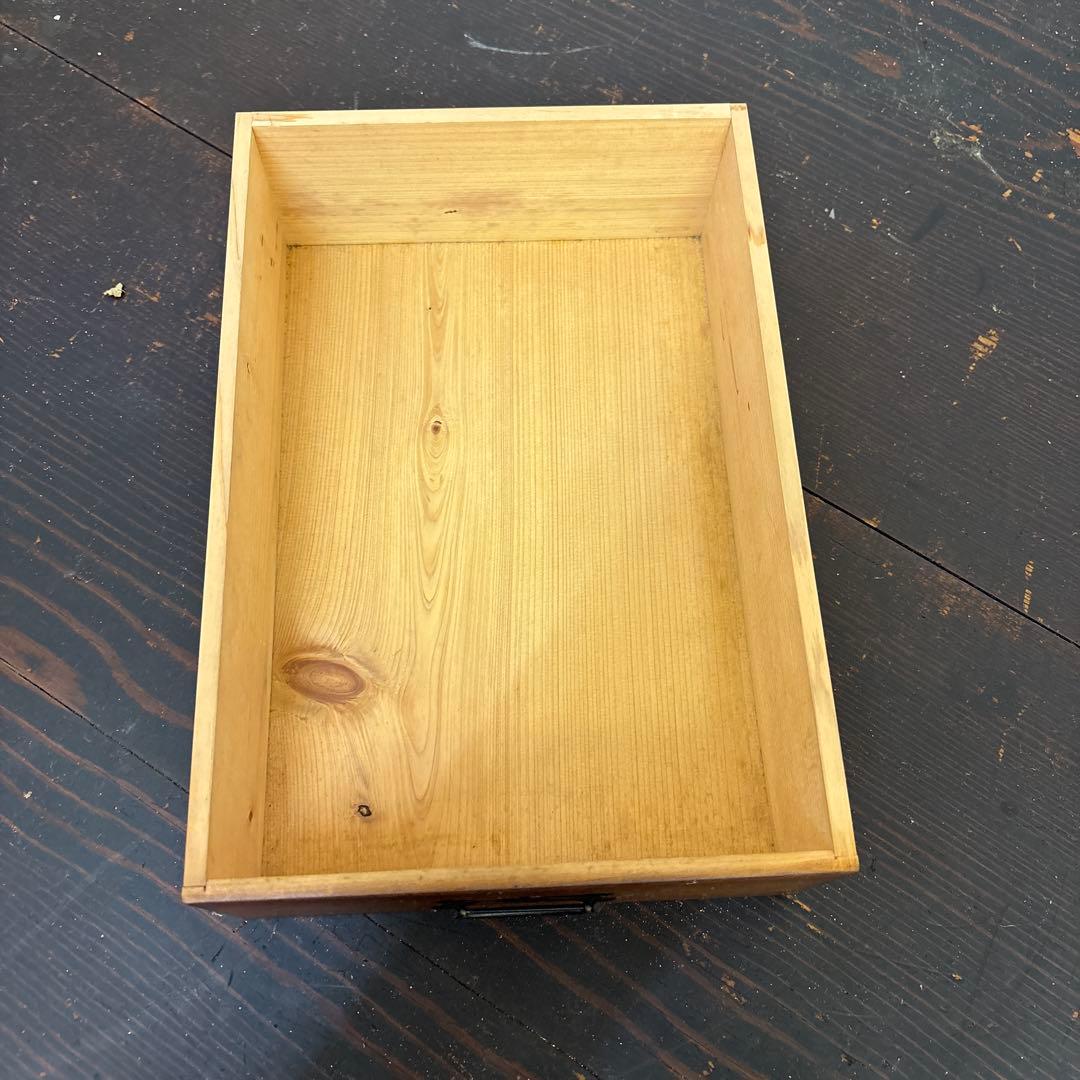 古道具 木製 小引き出し 5段 金具付き 昭和レトロ 収納棚 アンティーク