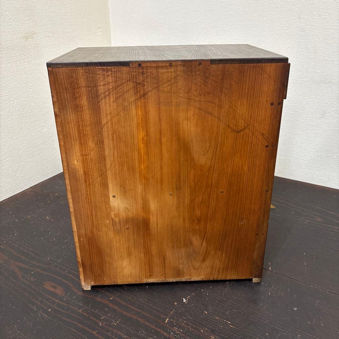 古道具 木製 小引き出し 5段 金具付き 昭和レトロ 収納棚 アンティーク