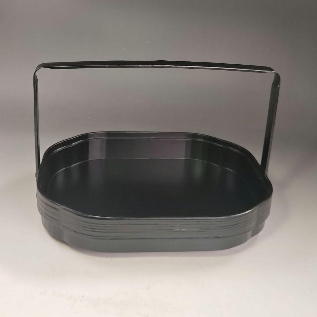 イ934 煙草盆『海田宗恵』『三代宗旦好写　一閑手付木瓜型　莨盆　胡桃足　共箱』