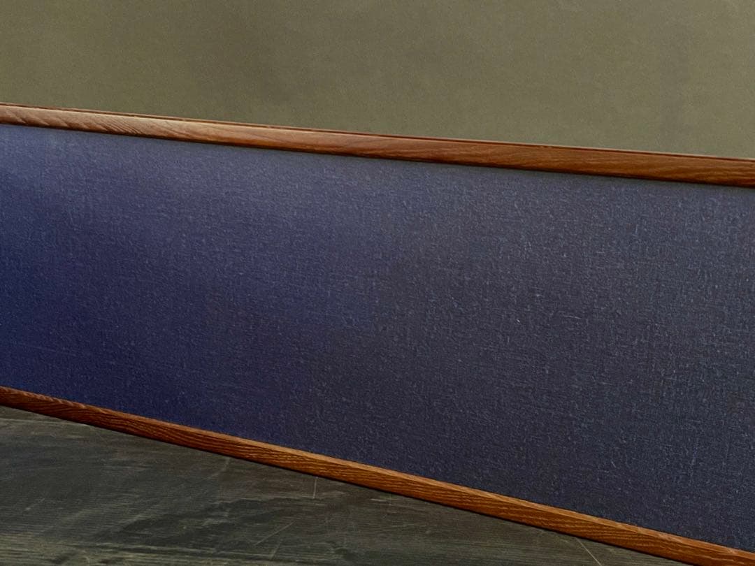 【美品】「祖」 紺地 鳥の子 両面使い 桑縁 上透かし 風炉先屏風（121⑤）