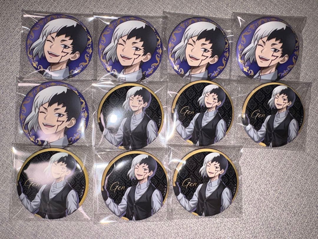 Dr.STONE ジャンフェス Theキャラ ブラックスーツ あさぎりゲン 缶バ