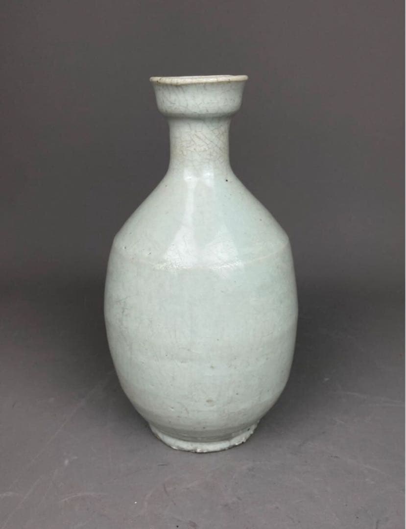 李朝 高麗 青磁徳利 花瓶 花道具 朝鮮半島 高麗青磁盤口花瓶 青磁釉盤口瓶