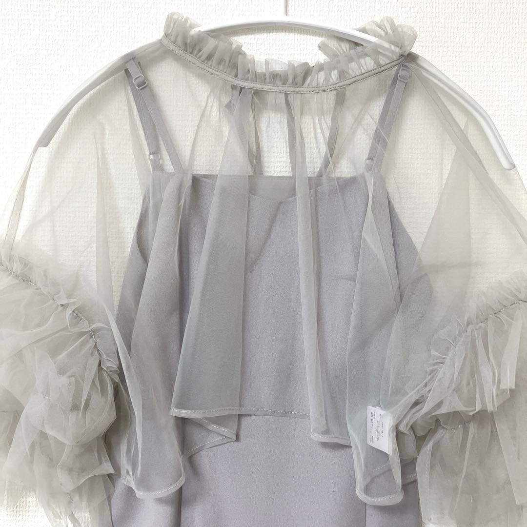 完売品　人気　チュールティアードボレロ3way キャミワンピースドレス　S