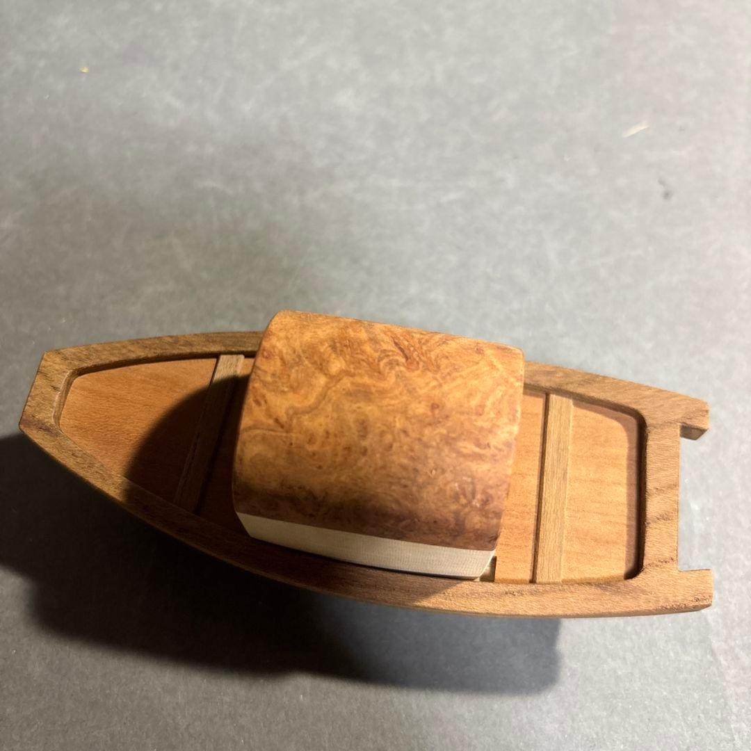 一徳　木地寄　舟　香合　共箱　黒柿等