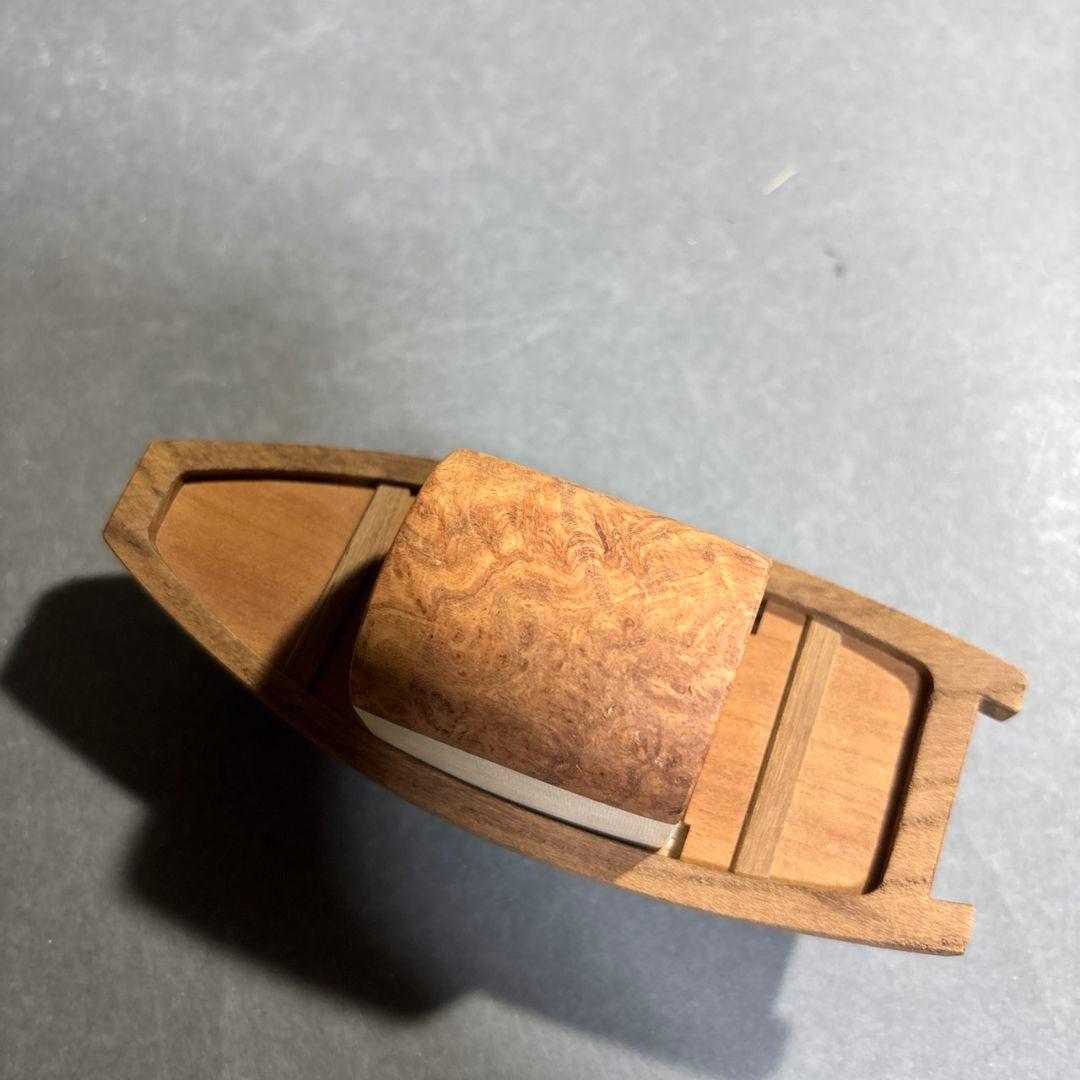 一徳　木地寄　舟　香合　共箱　黒柿等