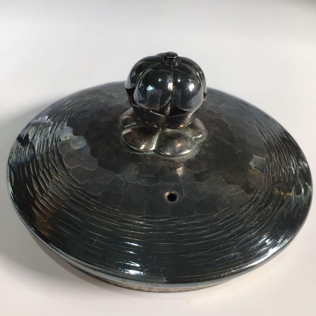 Ｎ９６３　水注　『秀峰堂造』『いぶし銀』『刷毛目紋』『湯沸』　紙箱　茶道具