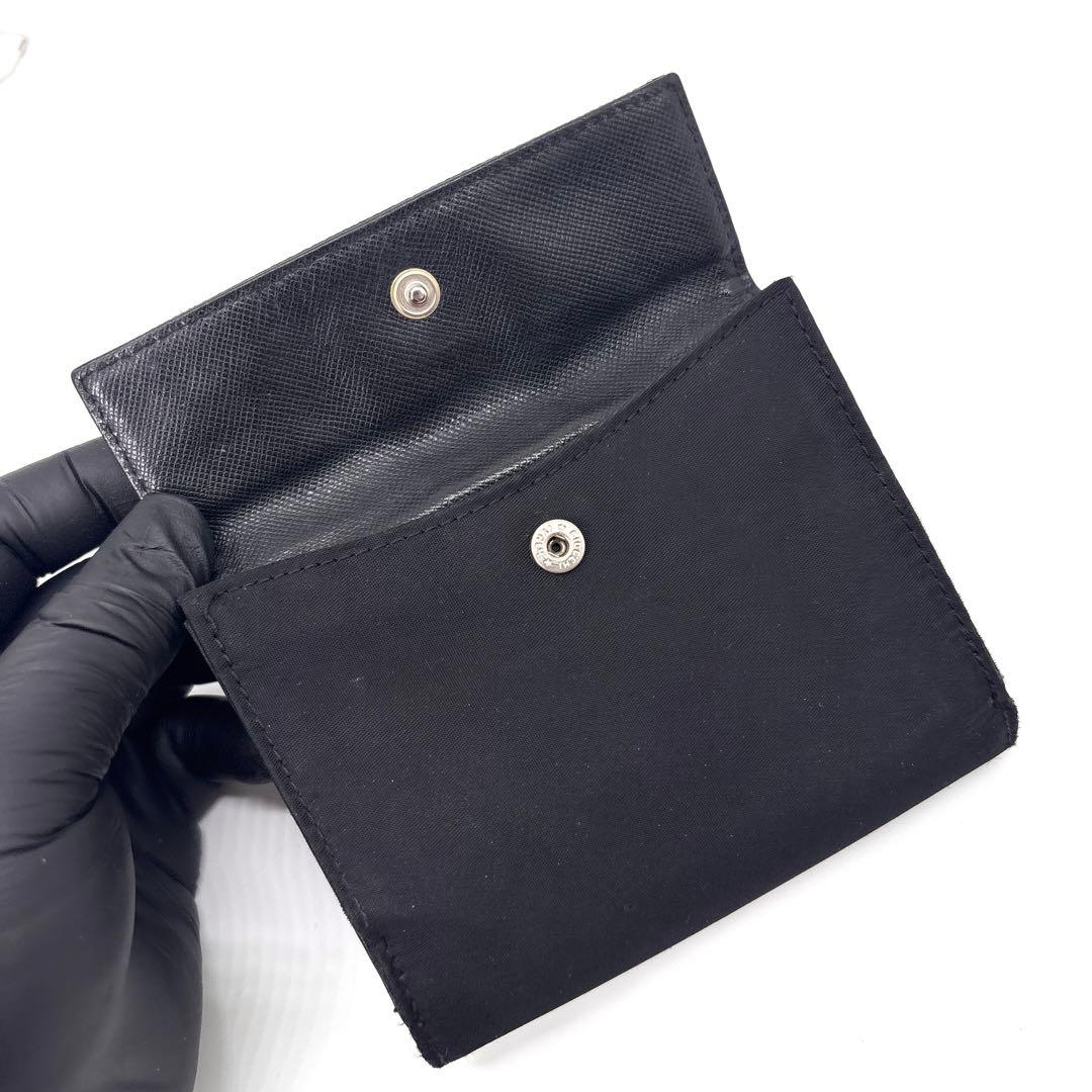 t*o様 PRADA プラダ ナイロン×テスートレザー 三つ折り財布　三角ロゴ
