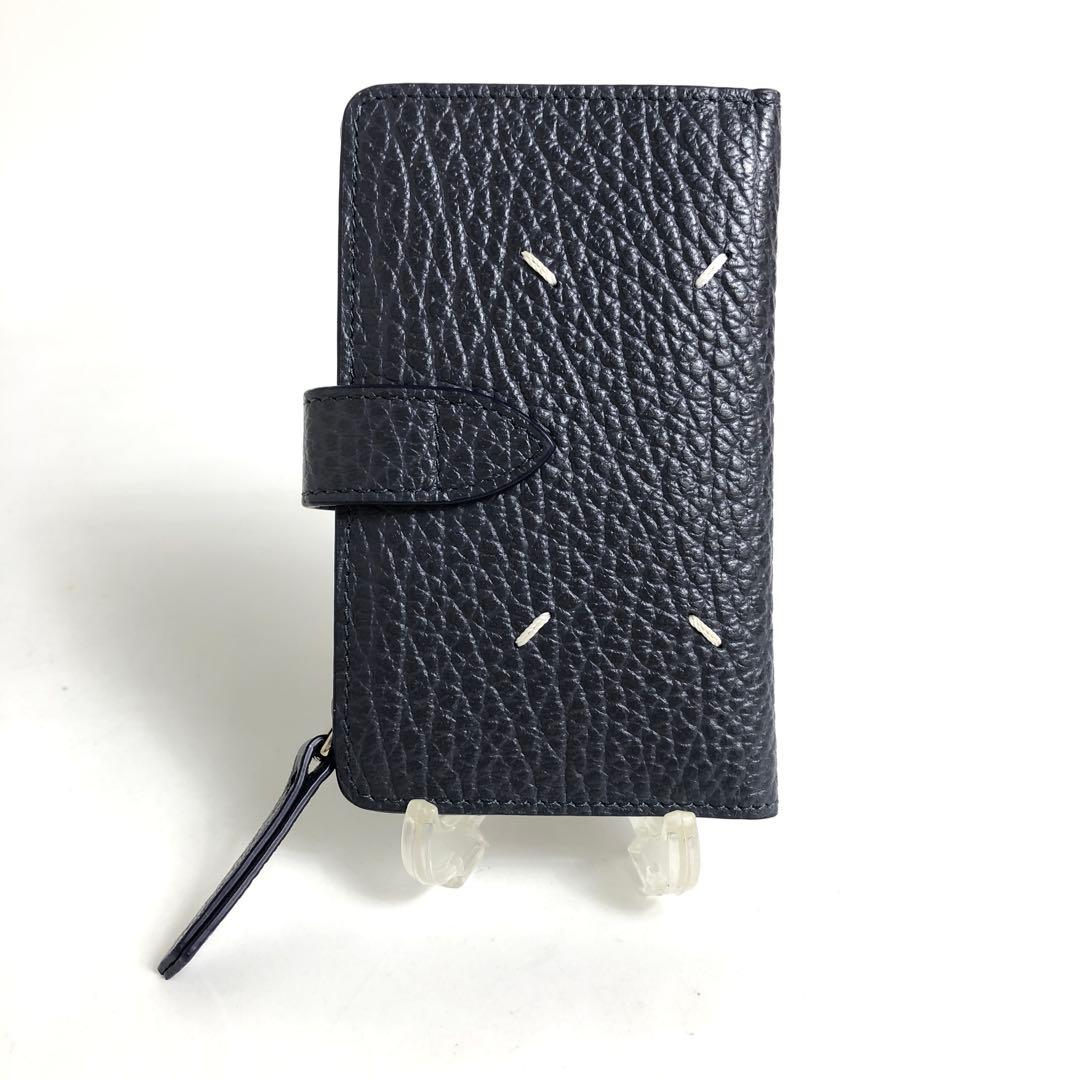 【美品】★8F061 メゾンマルジェラ ケース グレインレザー ネイビー