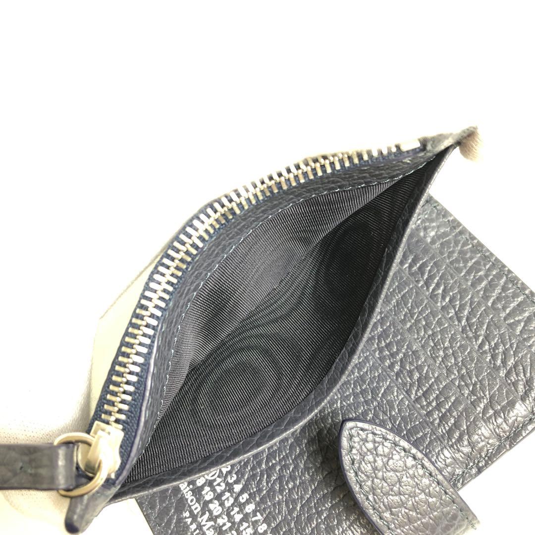 【美品】★8F061 メゾンマルジェラ ケース グレインレザー ネイビー