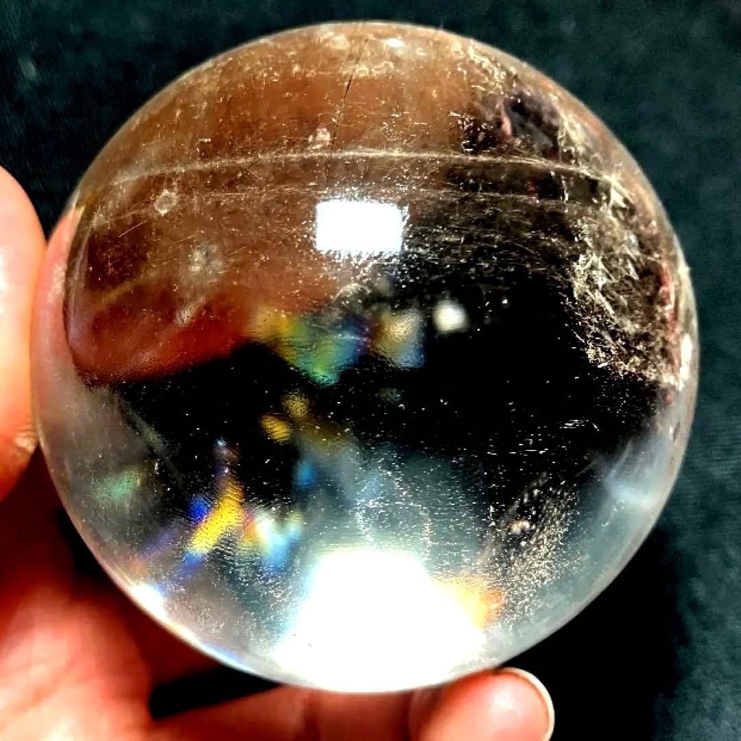 超大玉　67mm 満点星ヘアルチルクォーツ　丸玉　スフィア　パワーストーン