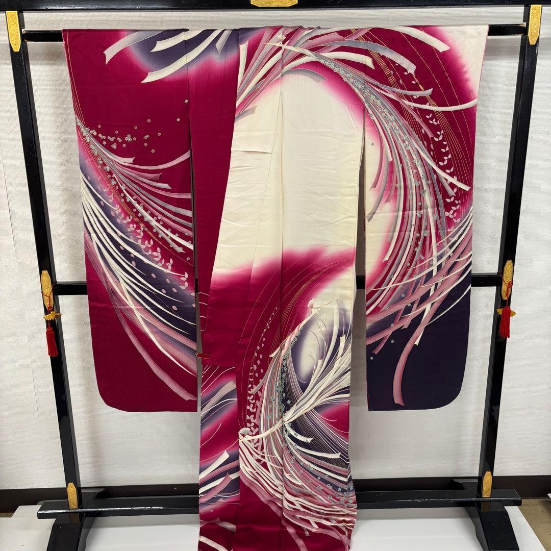 ふさ様　AK-6867 振袖 金駒刺繍 迫力ある鳥 着丈175 素敵なデザイン