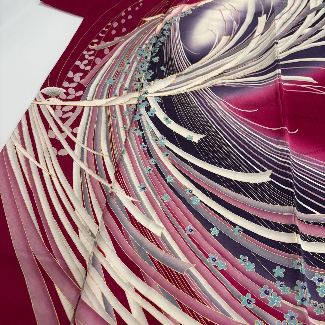 ふさ様　AK-6867 振袖 金駒刺繍 迫力ある鳥 着丈175 素敵なデザイン