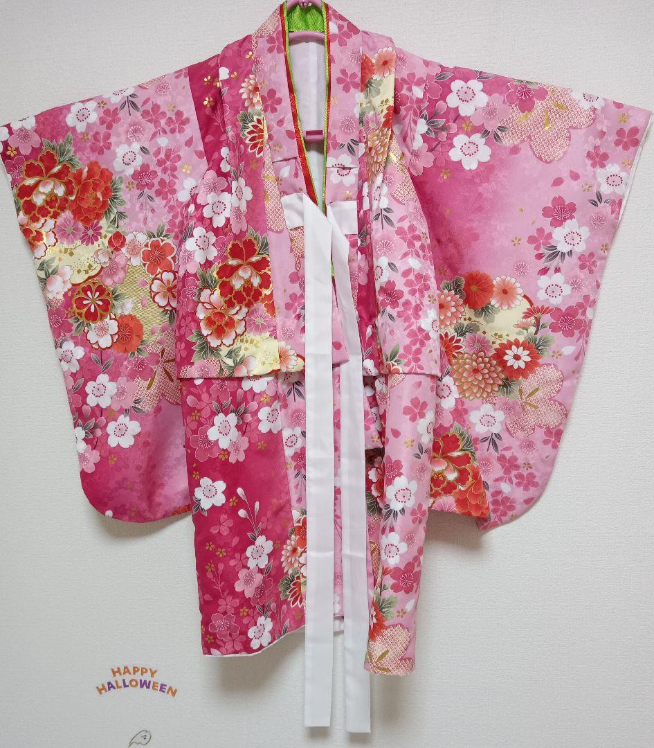 七五三　3歳　着物　女の子　マユミハセガワ　セット　 草履　新品　着物　1回使用