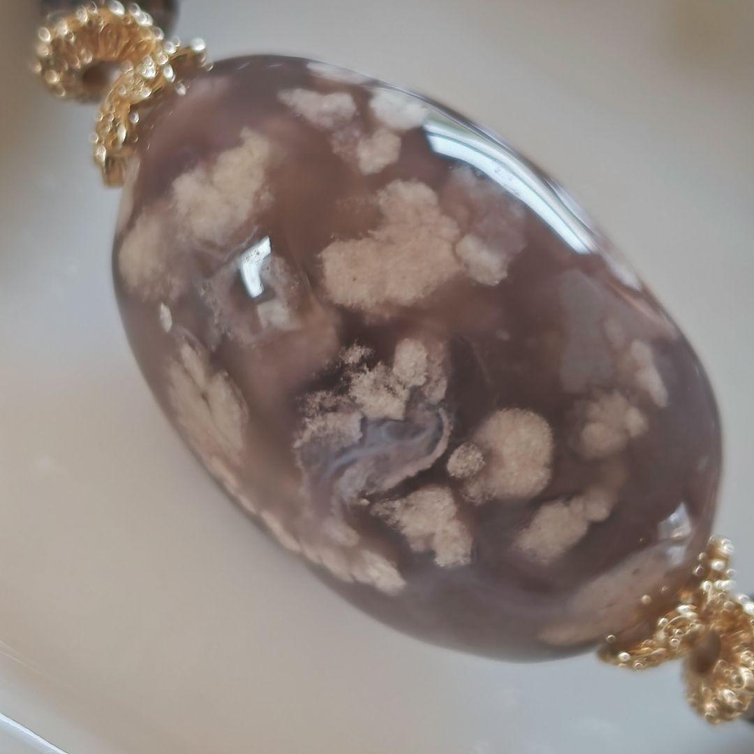 専用です♡新作♡黒桜瑪瑙どんころ＆グレー桜瑪瑙ブレス