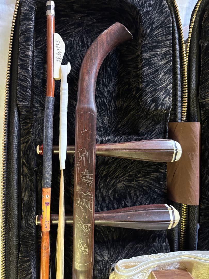 紫檀二胡(王乃政作）プロ用(お買得品)