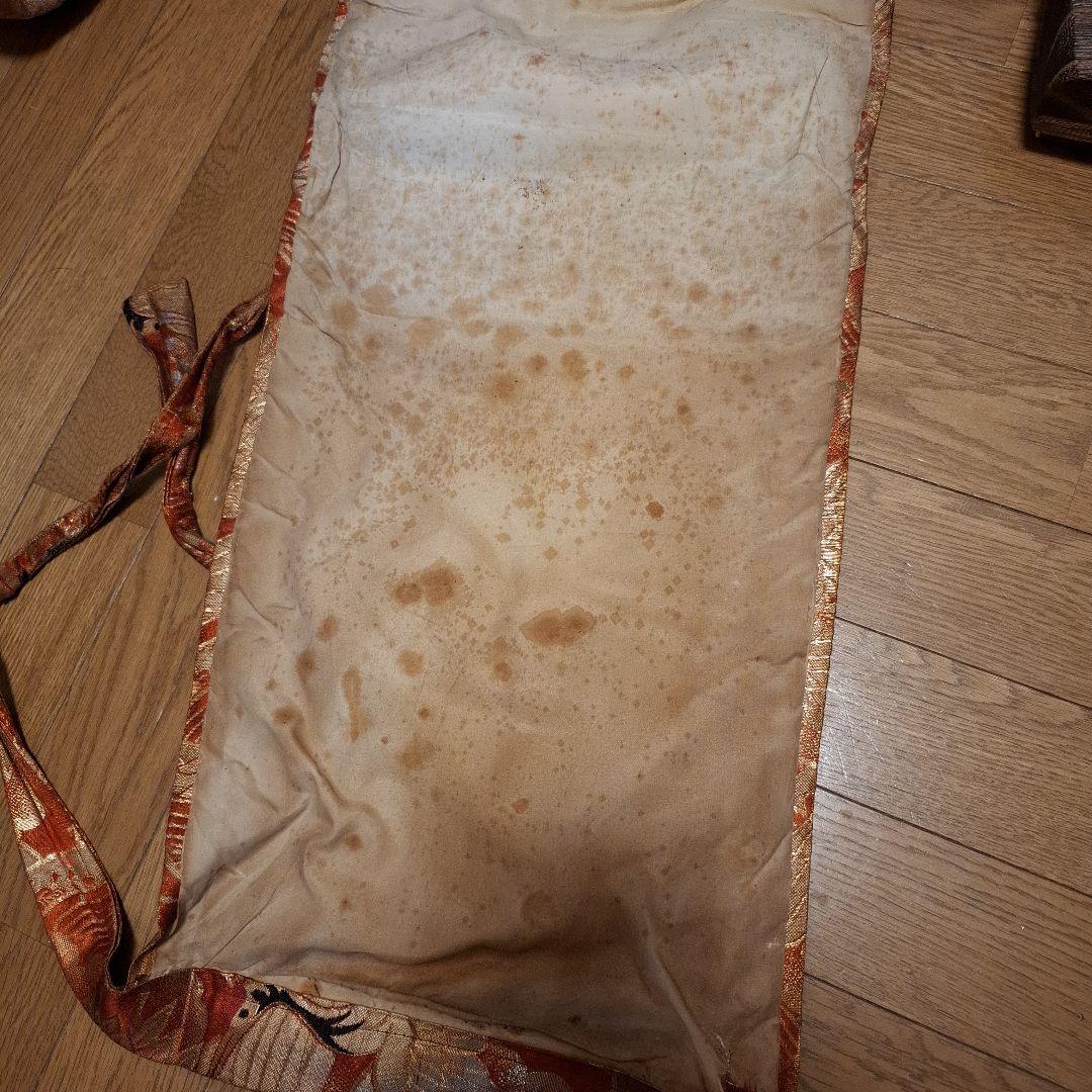 オレンジ色の鶴模様の袋つき　　　お琴