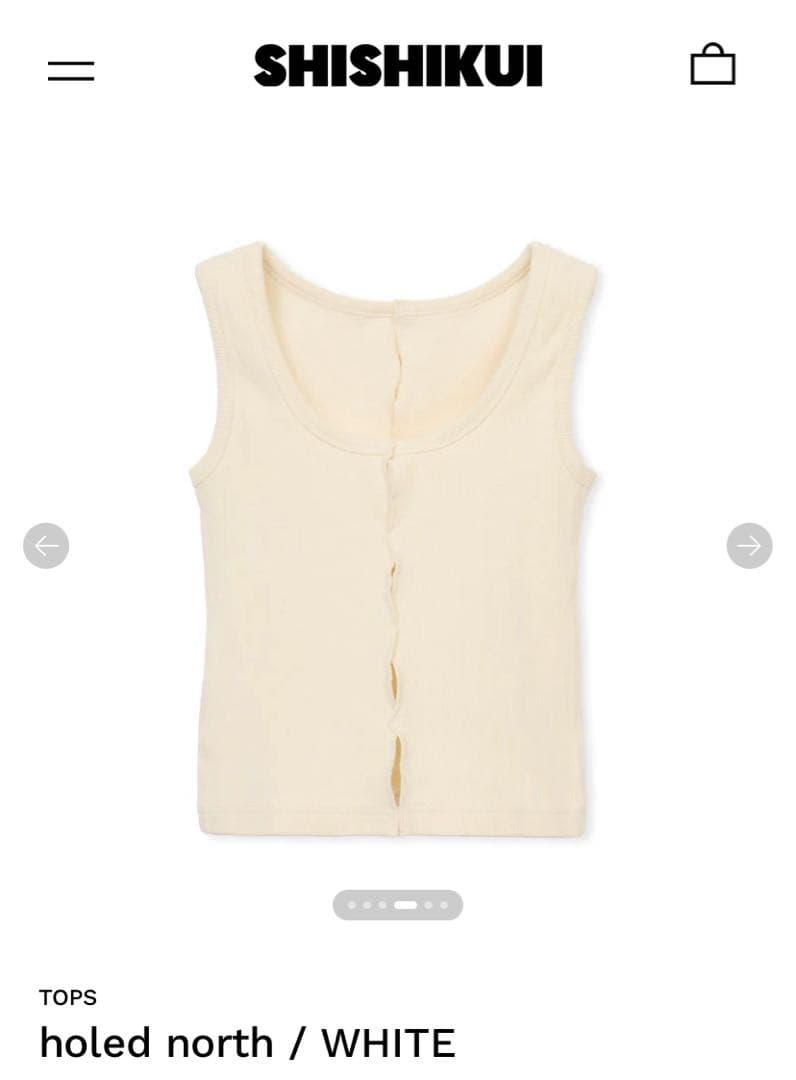SHISHIKUI holed north ホワイト タンクトップ