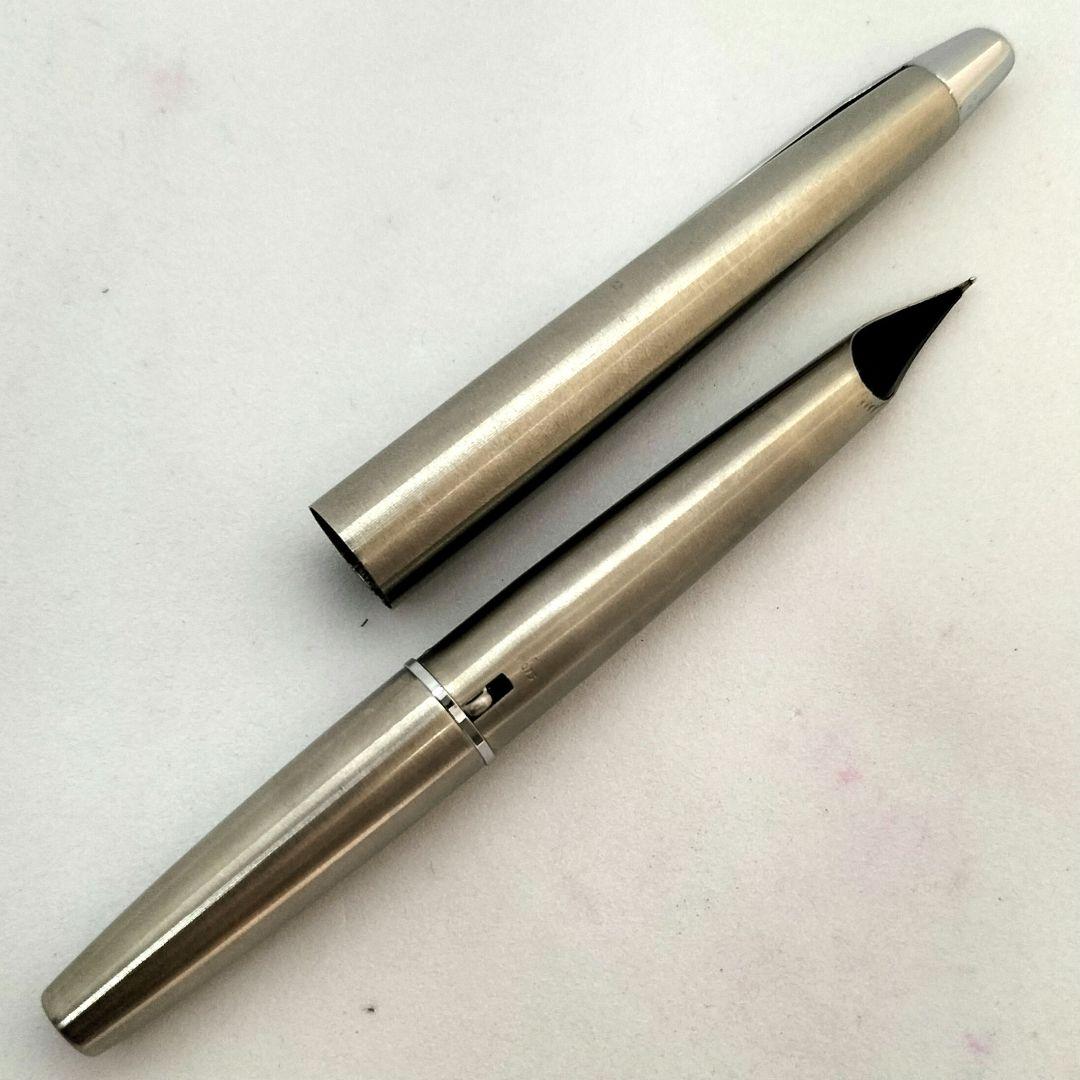 パイロット ミュー 万年筆 PILOT シルバー ステンレス ショート軸 廃番