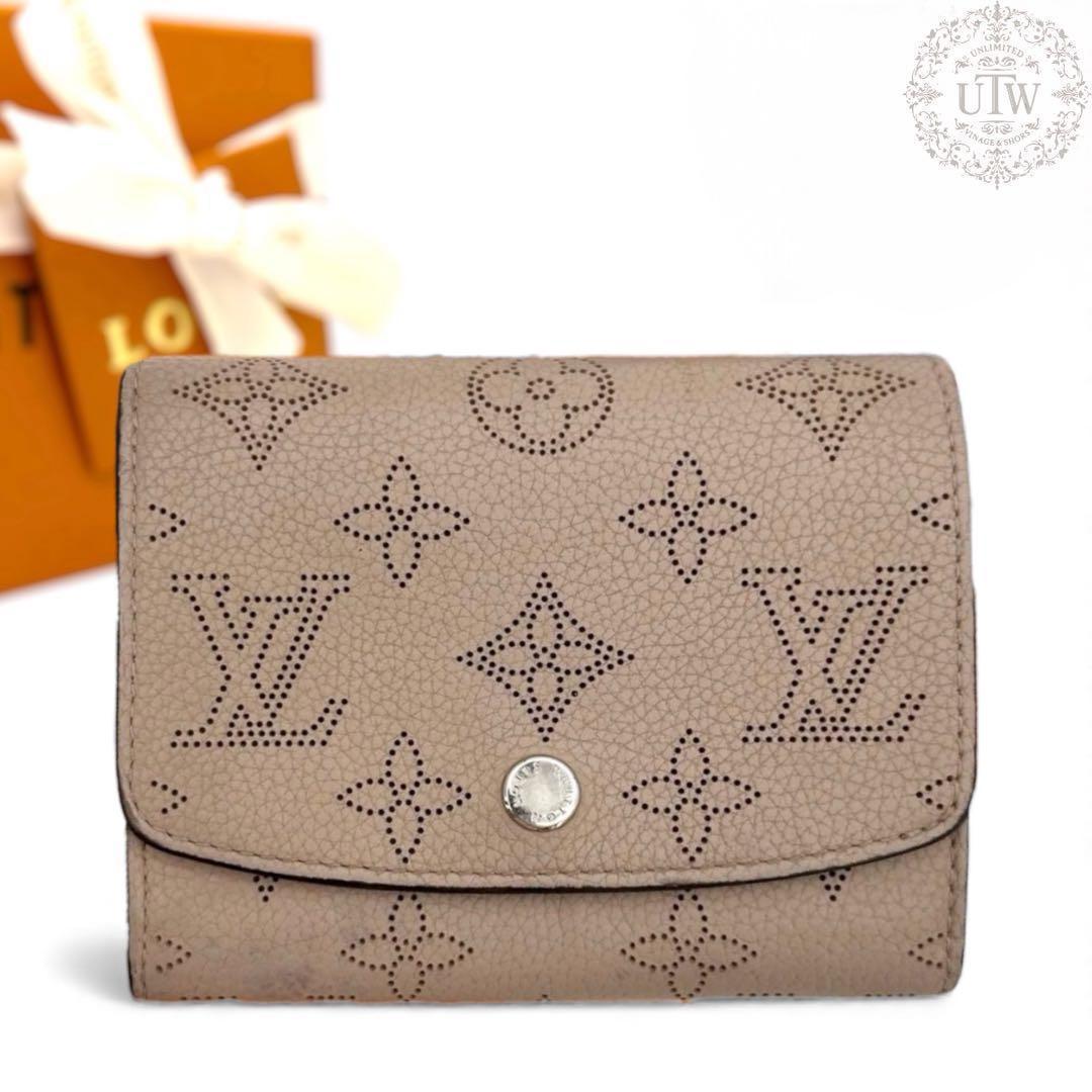 ルイヴィトン　マヒナ　ポルトフォイユ　イリス　コンパクト　ガレ　ベージュ　LV
