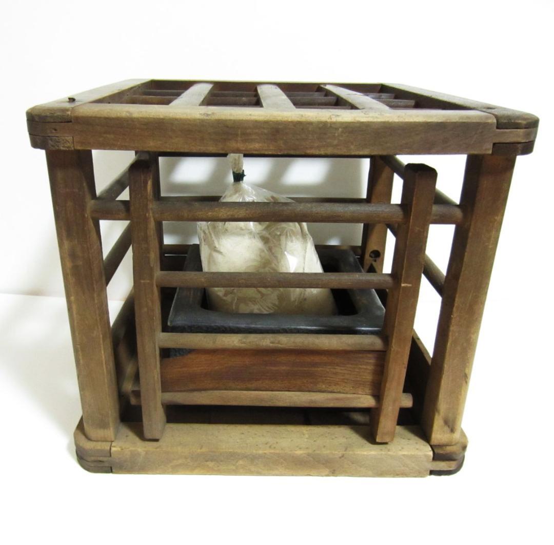 【激レア】堀ごたつ/豆炭あんか/こたつあんか/木枠やぐら・ 炭入れ 陶器製セット