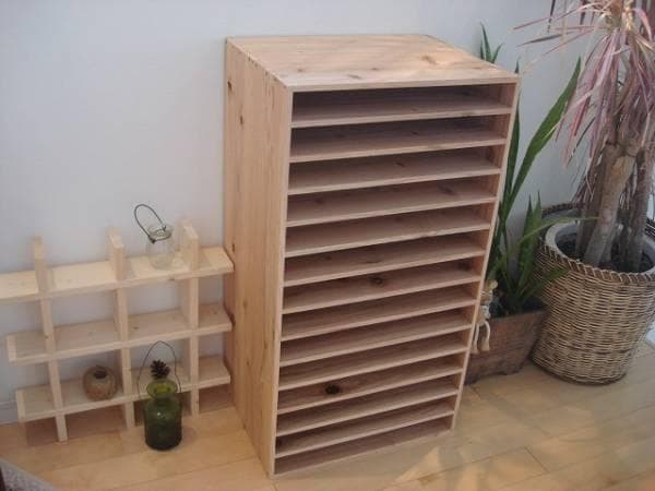 ★送料無料★サイズ変更可能★B4木製14段書類棚/無垢材書類ケース オーダー可能