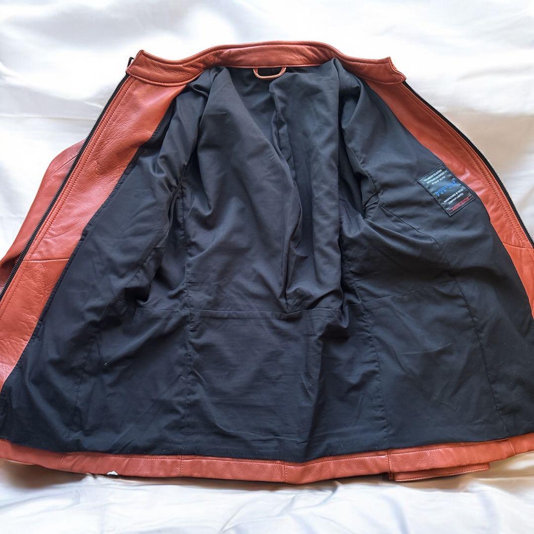 ✨希少カラー✨ニコルクラブ　シングルライダースジャケット 48 羊革 オレンジ